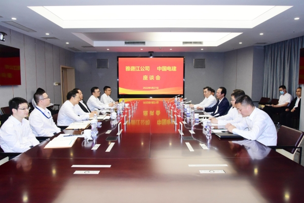 丁焰章與雅礱江公司黨委書(shū)記、董事長(zhǎng)祁寧春座談