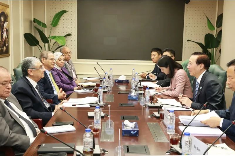國家電網(wǎng)董事長辛保安與埃及電力部部長沙赫爾、中國駐埃及大使廖力強會談