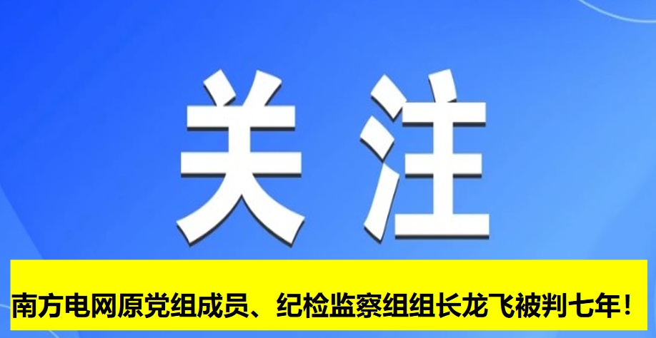 南方電網(wǎng)原黨組成員、紀檢監(jiān)察組組長龍飛被判七年！